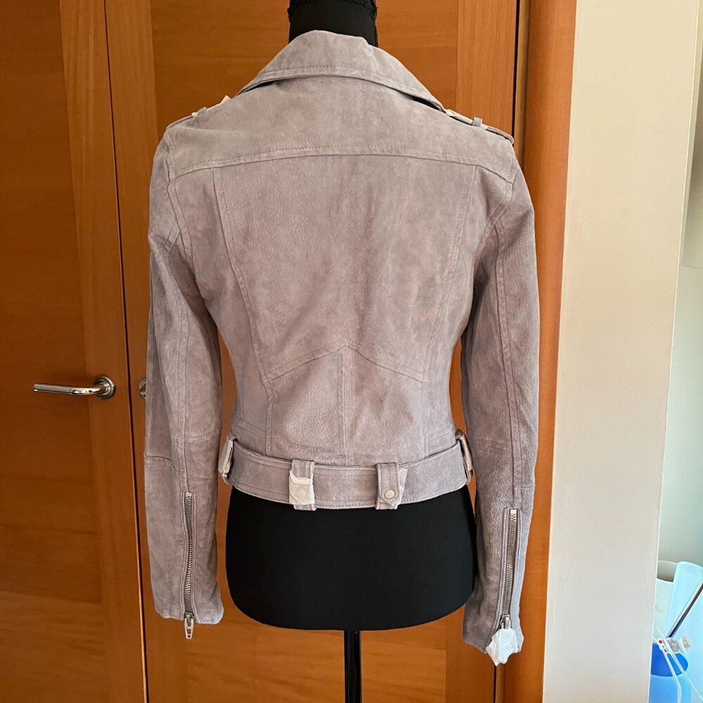 BLANK NYC Leather Moto Jacket in Cloud Grey Suede Size S NWT - Picture 8 of 9